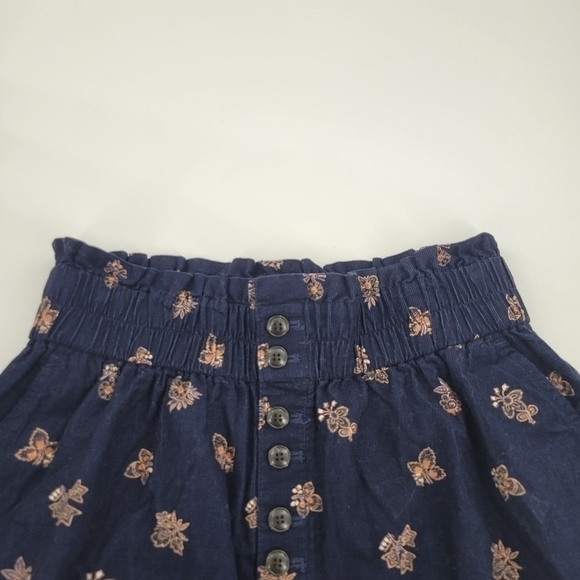 Madewell Paperbag Button-Front Mini Skirt Baby Corduroy Deep Indigo size S NH131 - Picture 4 of 12